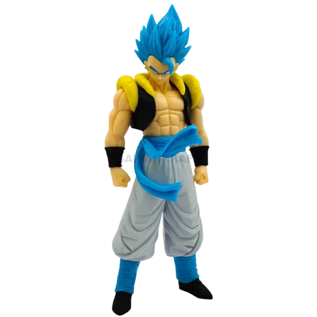 18CM Gogeta Super Saiyan Blue action figure from Dragon Ball Super in fusion outfit collectible statue