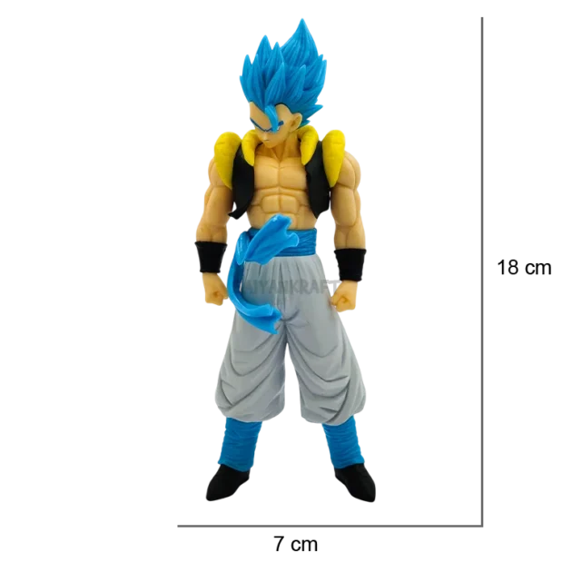 18CM Gogeta Super Saiyan Blue action figure from Dragon Ball Super in fusion outfit collectible statue