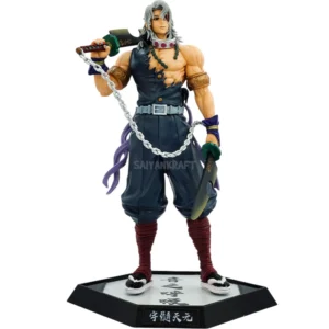 Tengen Uzui 30CM Demon Slayer Sound Hashira anime action figure with twin blades on display base