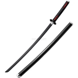 Tanjiro Kamado 104CM black wooden katana with sheath – Demon Slayer cosplay sword