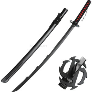 Ichigo Kurosaki 104CM wooden katana with sheath and stand – Bleach anime replica sword
