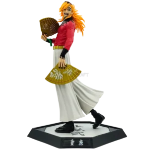 30CM Doma action figure Demon Slayer collectible with fans and traditional outfit on display base