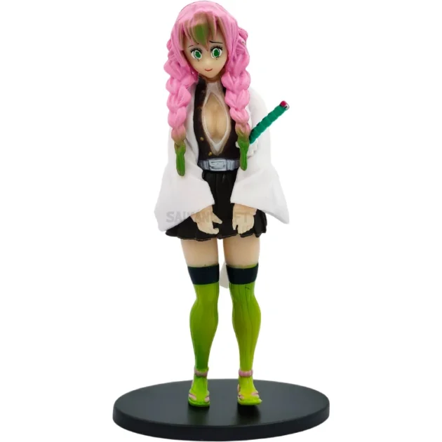 Mitsuri Kanroji 15CM Love Hashira Demon Slayer action figure with pink-green hair and white uniform
