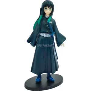 Muichiro Tokito 15CM Mist Hashira Demon Slayer figure in black uniform with green hair tips