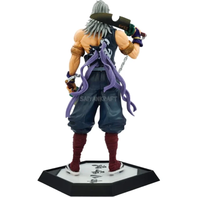 Tengen Uzui 30CM Demon Slayer Sound Hashira anime action figure with twin blades on display base