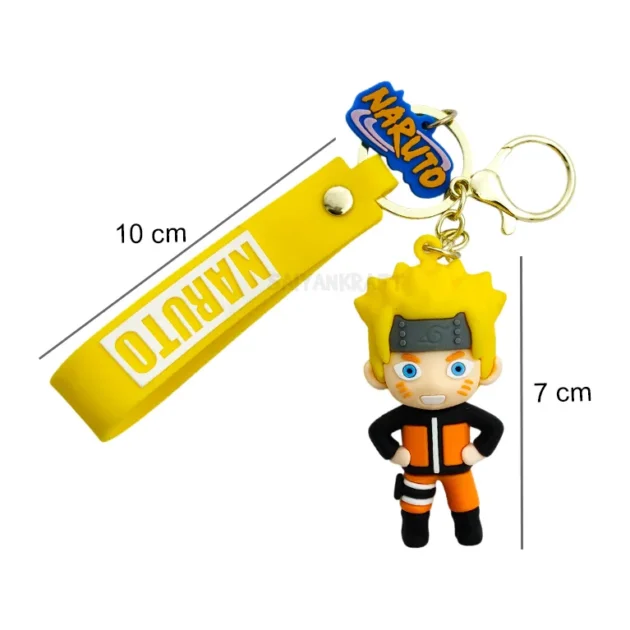 PVC Naruto keychain for anime fans – durable, lightweight collectible with chibi Naruto design, perfect as a bag charm, gift, or accessory.