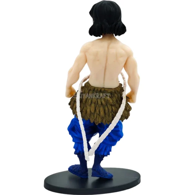 Inosuke Hashibira 15CM action figure from Demon Slayer anime unmasked version with detailed PVC sculpt