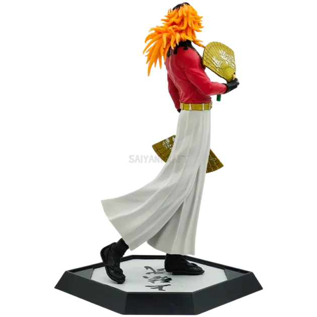 30CM Doma action figure Demon Slayer collectible with fans and traditional outfit on display base
