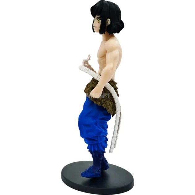 Inosuke Hashibira 15CM action figure from Demon Slayer anime unmasked version with detailed PVC sculpt