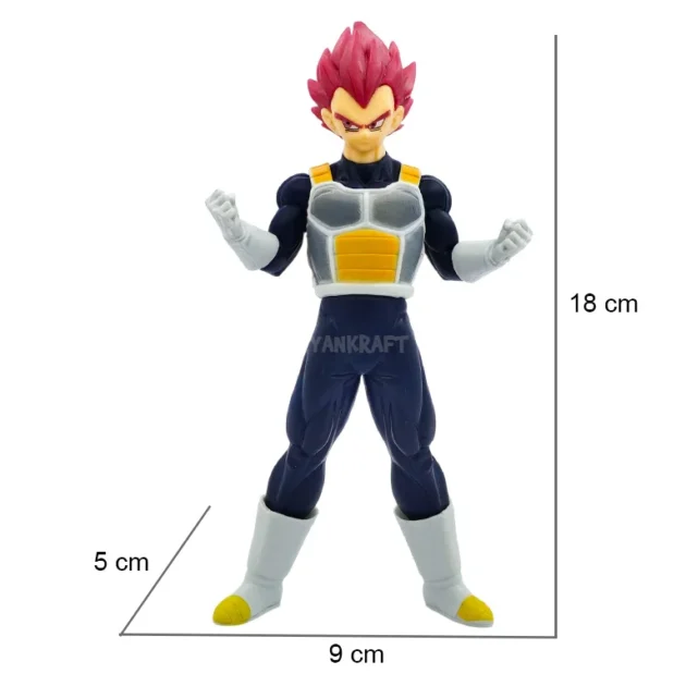 18CM Vegeta Super Saiyan God Dragon Ball Super collectible figure with red hair and Saiyan armor