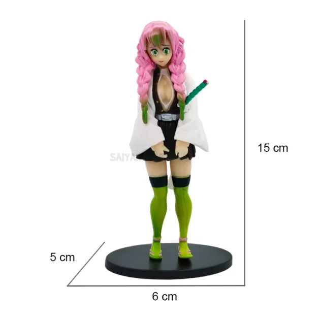 Mitsuri Kanroji 15CM Love Hashira Demon Slayer action figure with pink-green hair and white uniform