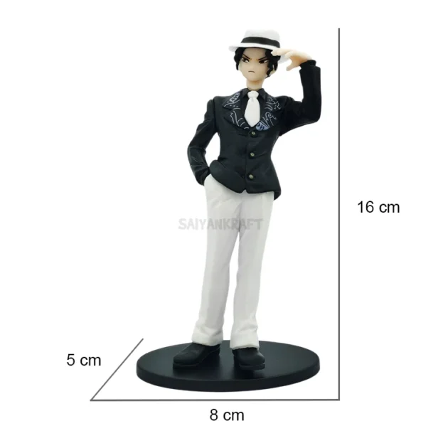 Muzan Kibutsuji 16CM figure Demon Slayer in black suit and white hat collectible