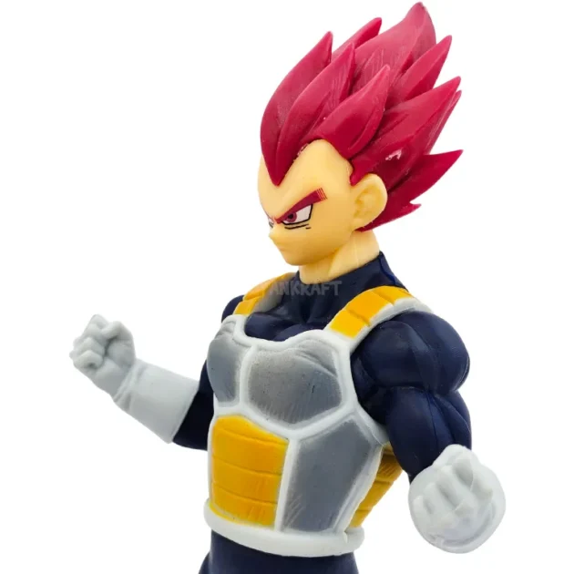 18CM Vegeta Super Saiyan God Dragon Ball Super collectible figure with red hair and Saiyan armor