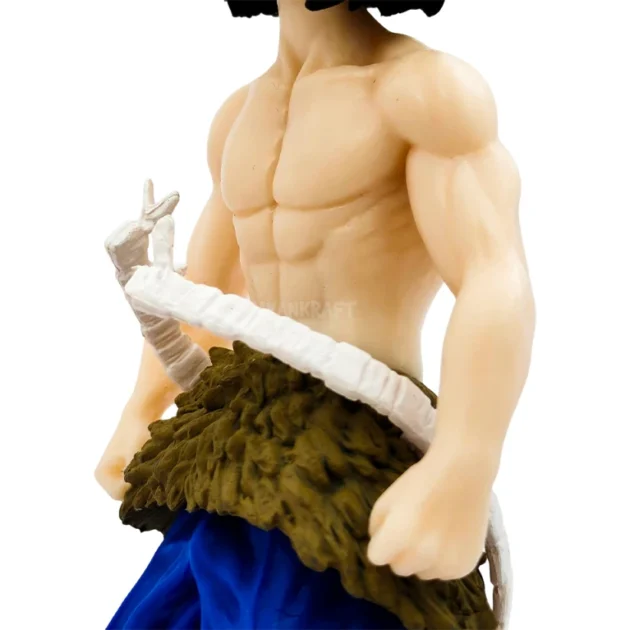Inosuke Hashibira 15CM action figure from Demon Slayer anime unmasked version with detailed PVC sculpt