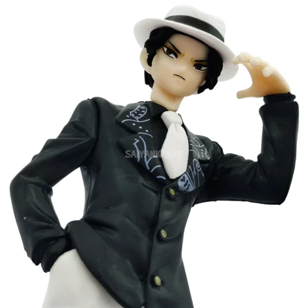 Muzan Kibutsuji 16CM figure Demon Slayer in black suit and white hat collectible