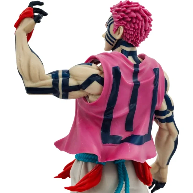 Akaza 28CM Upper Moon 3 action figure from Demon Slayer on hexagonal kanji base
