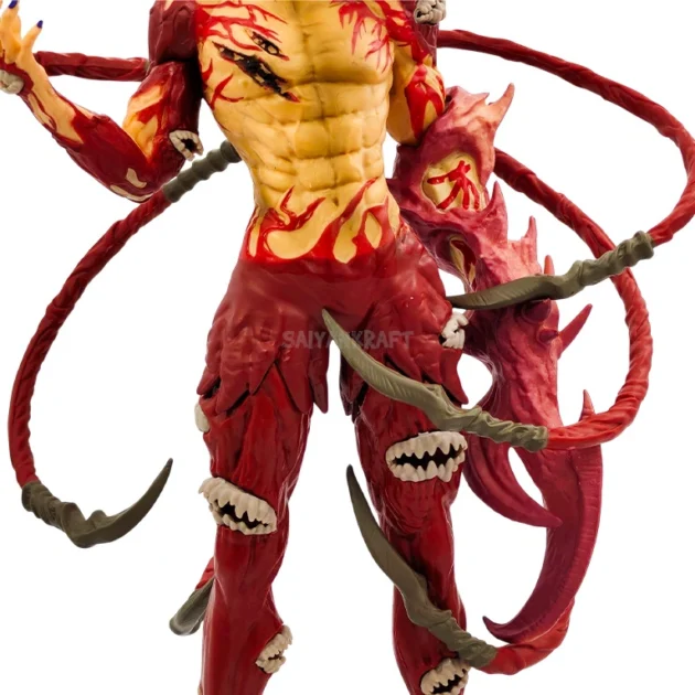 Muzan Kibutsuji 30CM final form figure with white hair and demon tendrils on kanji base collectible