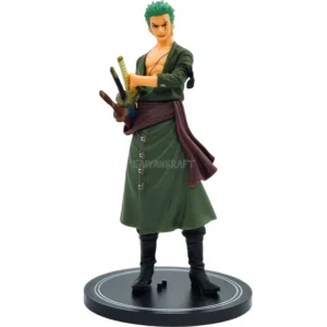 Roronoa Zoro 18cm anime action figure – One Piece collectible statue with triple swords and green coat, SaiyanKraft