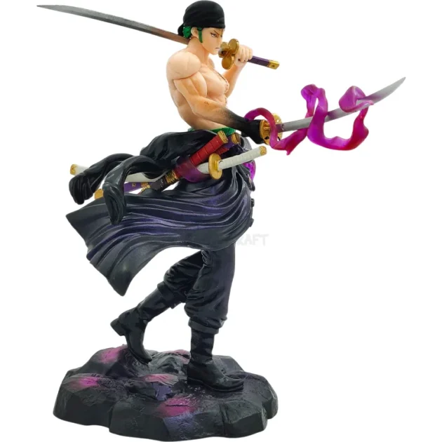 Roronoa Zoro 20cm Action Figure – One Piece Collectible with 4 Swords in Battle Stance
