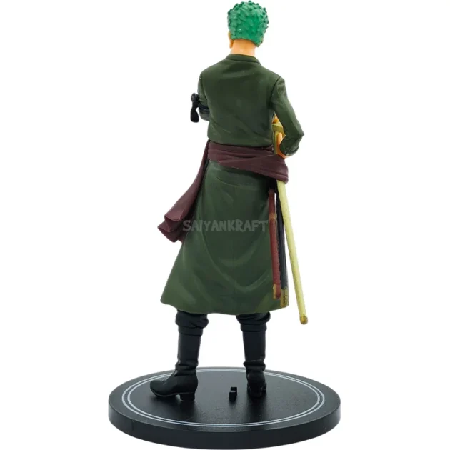 Roronoa Zoro 18cm anime action figure – One Piece collectible statue with triple swords and green coat, SaiyanKraft