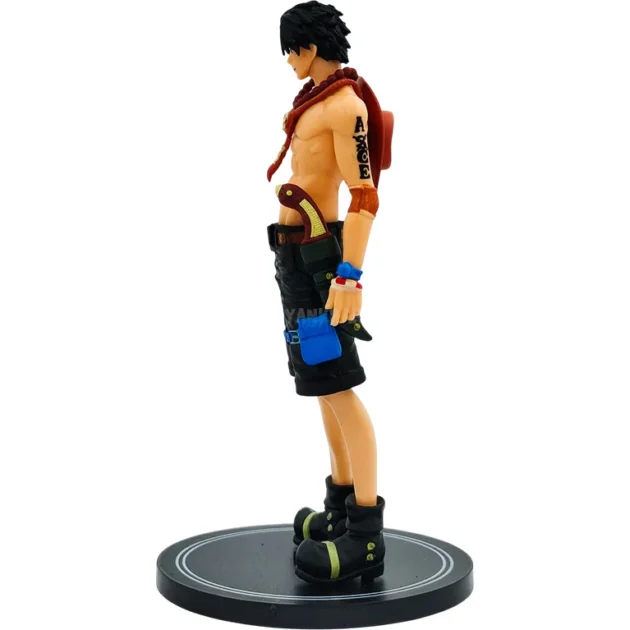 Portgas D. Ace 18 cm One Piece action figure standing on black display base – SaiyanKraft anime collectible.