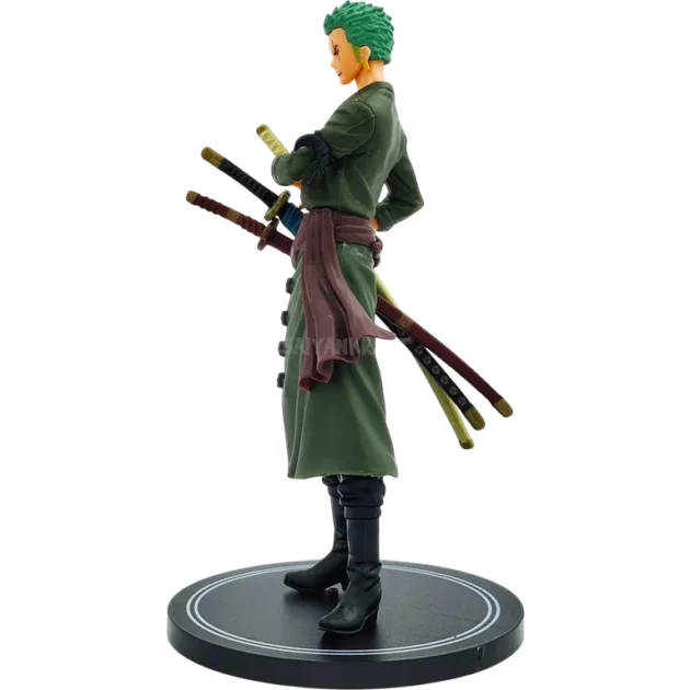 Roronoa Zoro 18cm anime action figure – One Piece collectible statue with triple swords and green coat, SaiyanKraft