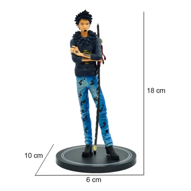 Trafalgar D. Water Law 18 cm anime action figure – One Piece collectible statue with sword and detailed clothing.