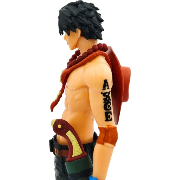Portgas D. Ace 18 cm One Piece action figure standing on black display base – SaiyanKraft anime collectible.