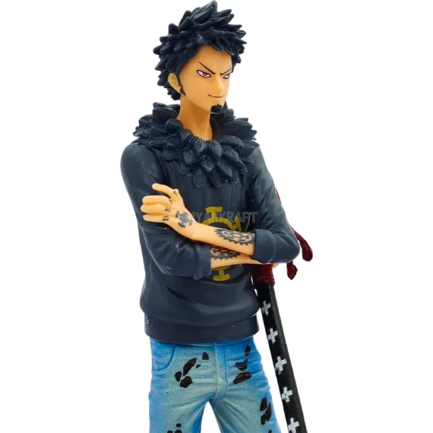 Trafalgar D. Water Law 18 cm anime action figure – One Piece collectible statue with sword and detailed clothing.