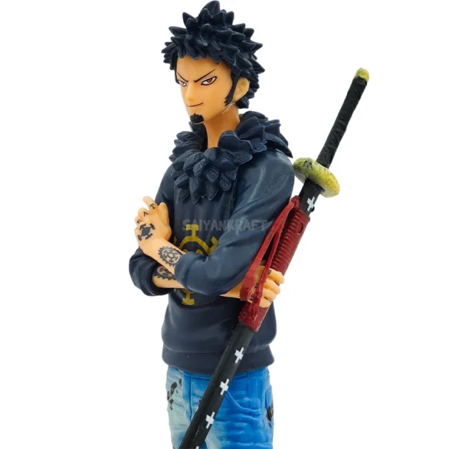 Trafalgar D. Water Law 18 cm anime action figure – One Piece collectible statue with sword and detailed clothing.